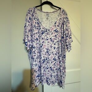 Croft & Barrow Pink and Purple Floral Blouse